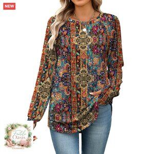 Long Sleeve Tunic Top with Thumb Holes Loose Fit Casual Chic Streetwear